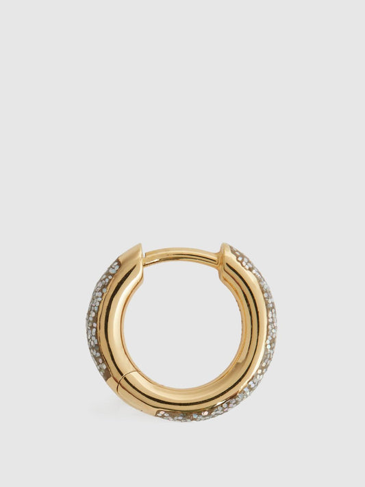 Reiss Jewellery | Kate Maria Black Glitter Huggie Earring Gold - Women