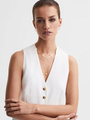 Reiss Jewellery | Kim Maria Black Adjustable Necklace Gold - Women