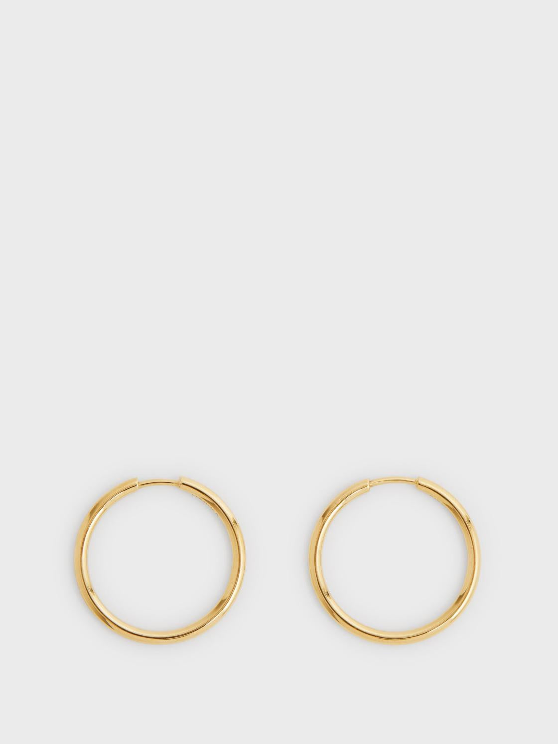 Reiss Jewellery | Senorita 20 Maria Black Hoop Earrings Gold - Women