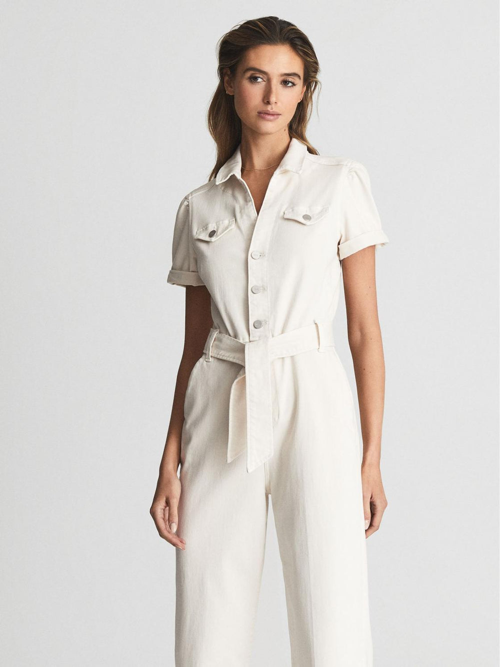 Reiss Jumpsuits | Anessa Paige Anessa Denim Jumpsuit Ecru - Women