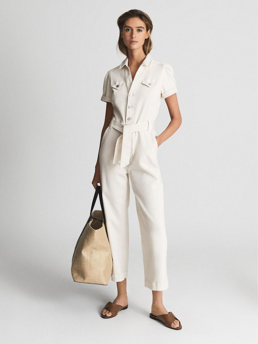 Reiss Jumpsuits | Anessa Paige Anessa Denim Jumpsuit Ecru - Women