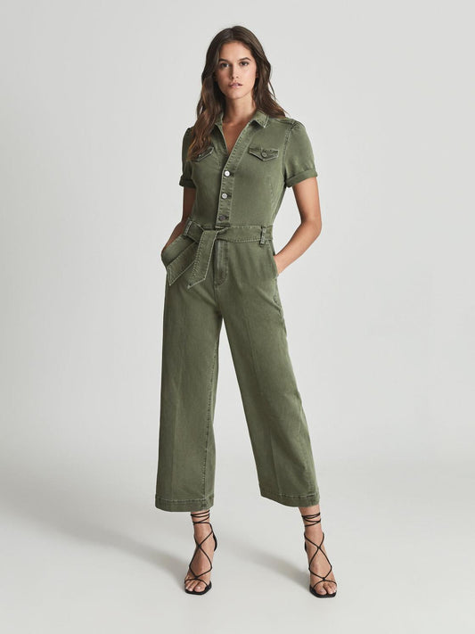 Reiss Jumpsuits | Anessa Paige Anessa Denim Jumpsuit Green - Women