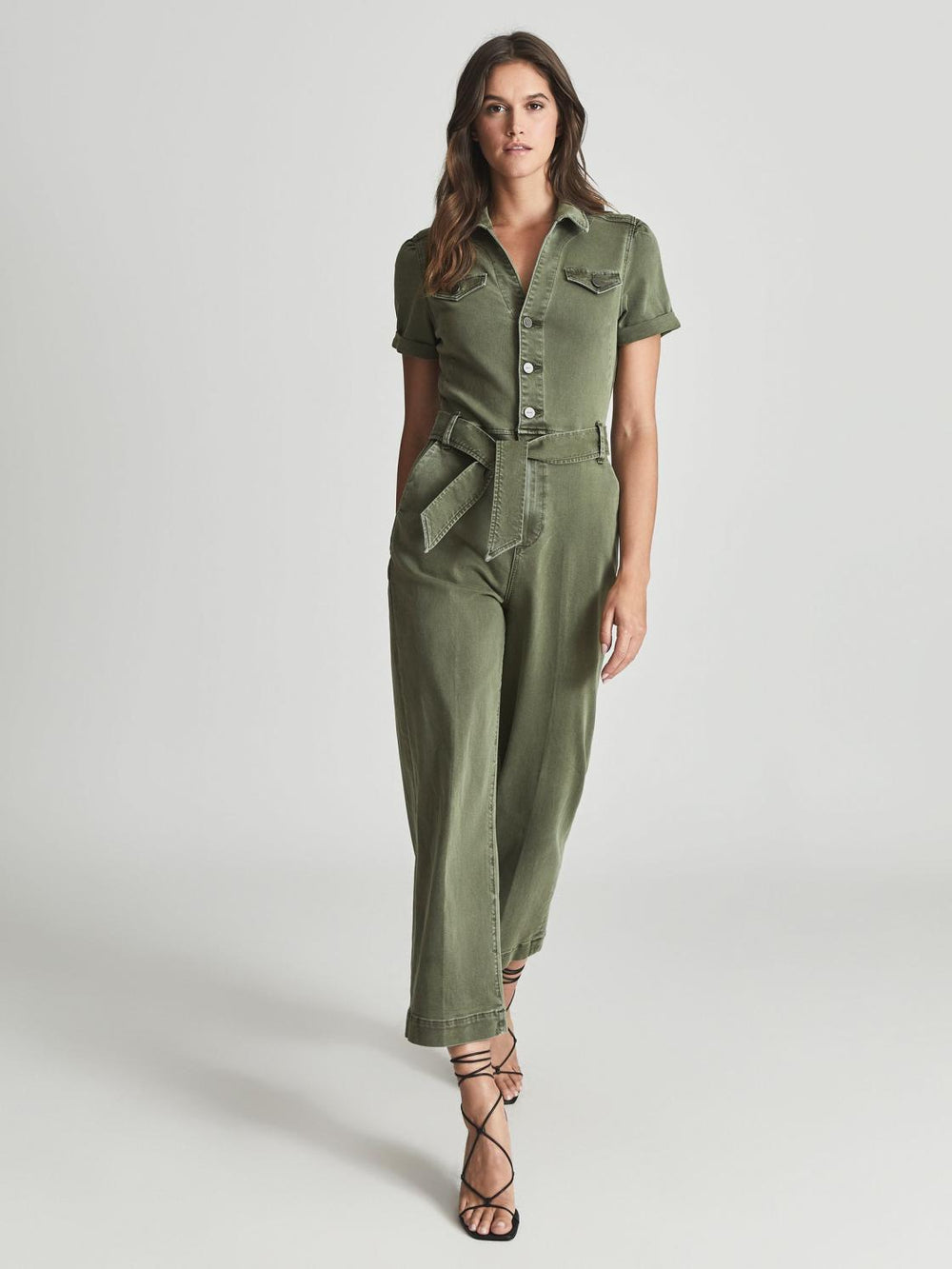 Reiss Jumpsuits | Anessa Paige Anessa Denim Jumpsuit Green - Women