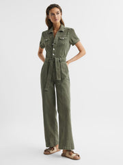 Reiss Jumpsuits | Brooklyn Paige Belted Jumpsuit Vintage Ivy Green - Women