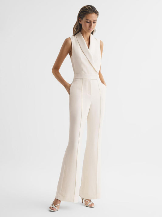 Reiss Jumpsuits | Dani Tuxedo Jumpsuit Ivory - Women