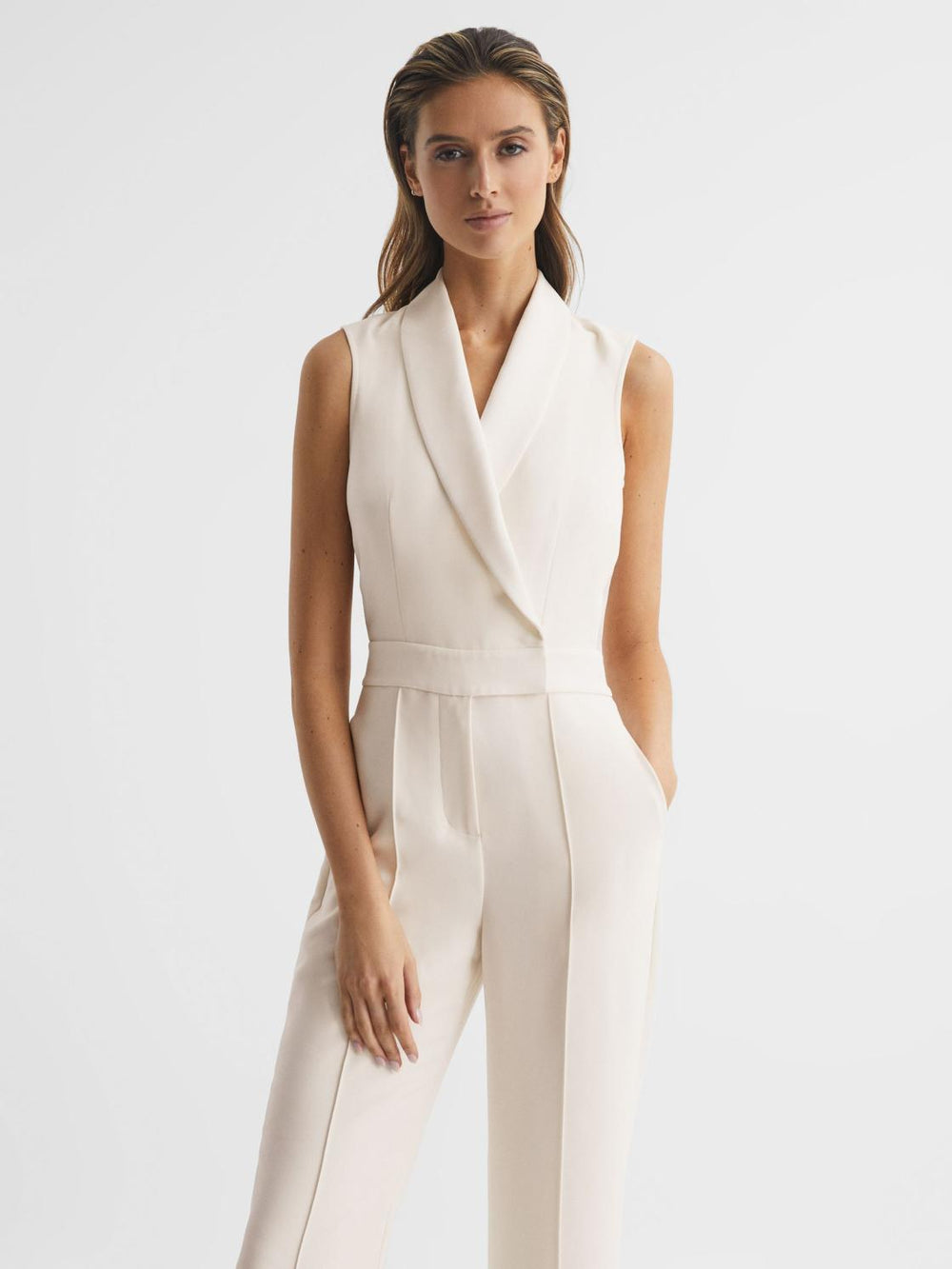 Reiss Jumpsuits | Dani Tuxedo Jumpsuit Ivory - Women