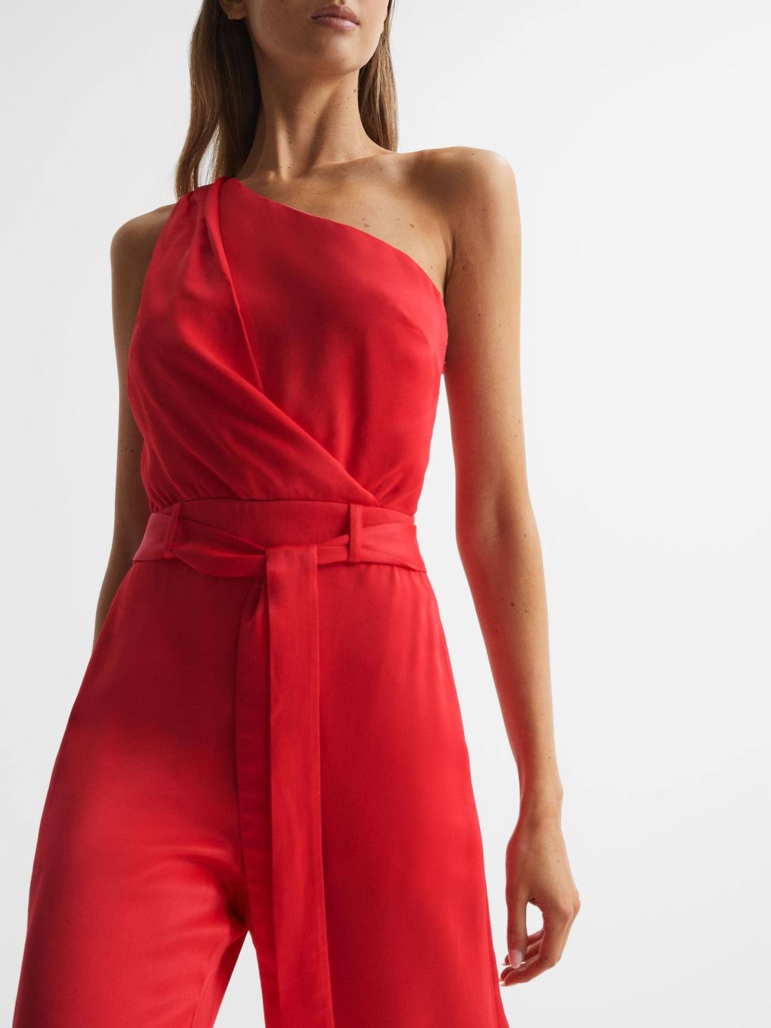 Reiss Jumpsuits | Eliza Off-The-Shoulder Jumpsuit Red - Women