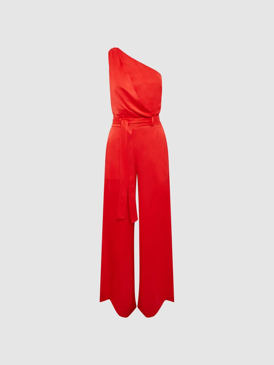Reiss Jumpsuits | Eliza Off-The-Shoulder Jumpsuit Red - Women