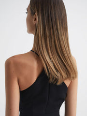 Reiss Jumpsuits | Ema Halston Halter Neck Wide Leg Jumpsuit Black - Women