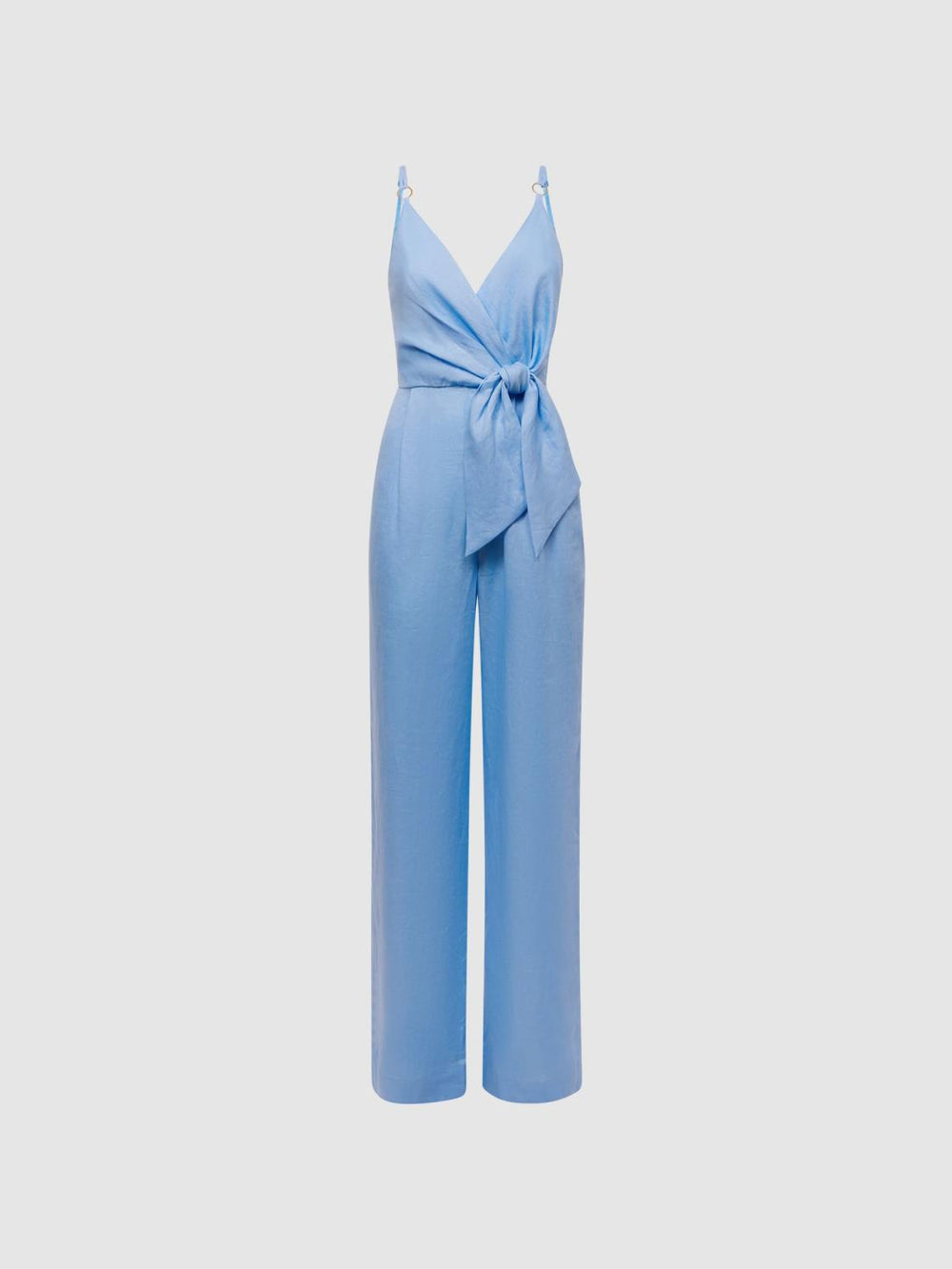 Reiss Jumpsuits | Emily Linen Side Tie Jumpsuit Blue - Women