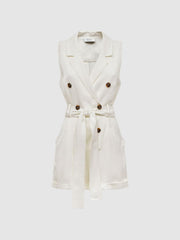 Reiss Jumpsuits | Florence Double Breasted Playsuit Ivory - Women