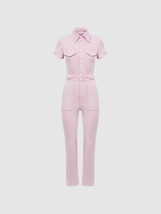 Reiss Jumpsuits | Good American Denim Jumpsuit Soft Pink - Women