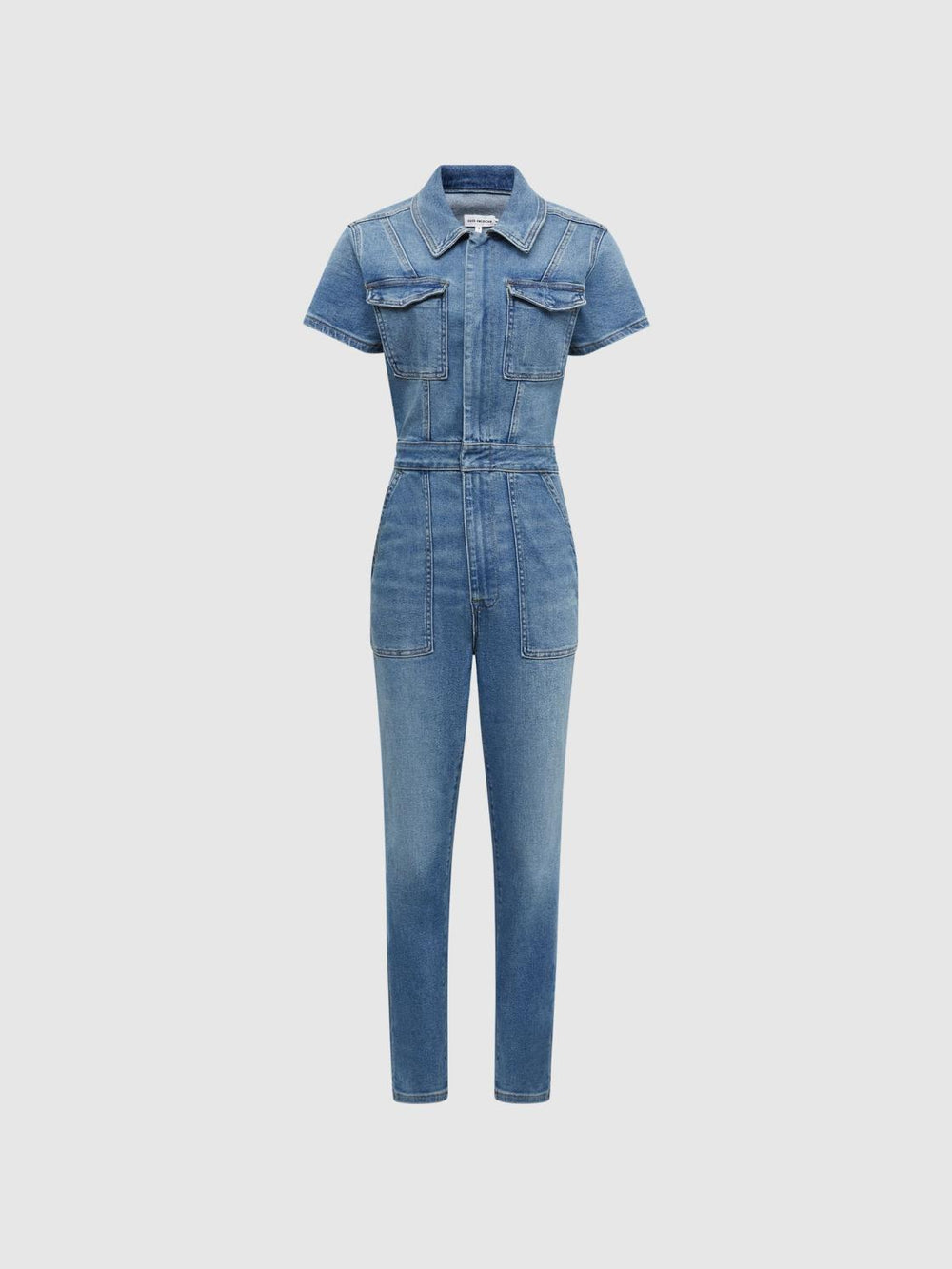 Reiss Jumpsuits | Good American Good American Denim Jumpsuit Mid Blue - Women