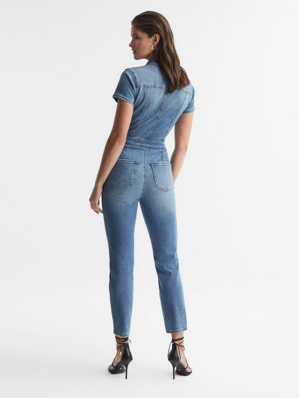 Reiss Jumpsuits | Good American Good American Denim Jumpsuit Mid Blue - Women