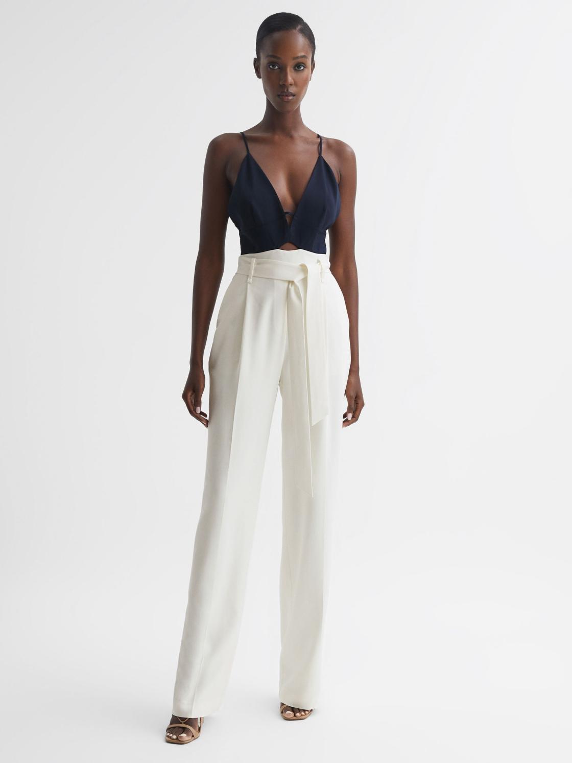 Reiss Jumpsuits | India Colourblock Jumpsuit Navy/white - Women