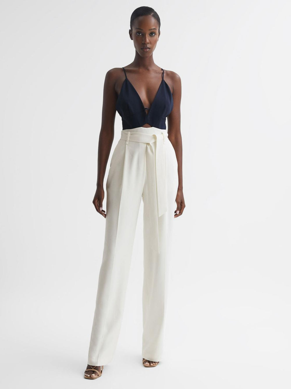 Reiss Jumpsuits | India Colourblock Jumpsuit Navy/white - Women