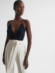 Reiss Jumpsuits | India Colourblock Jumpsuit Navy/white - Women