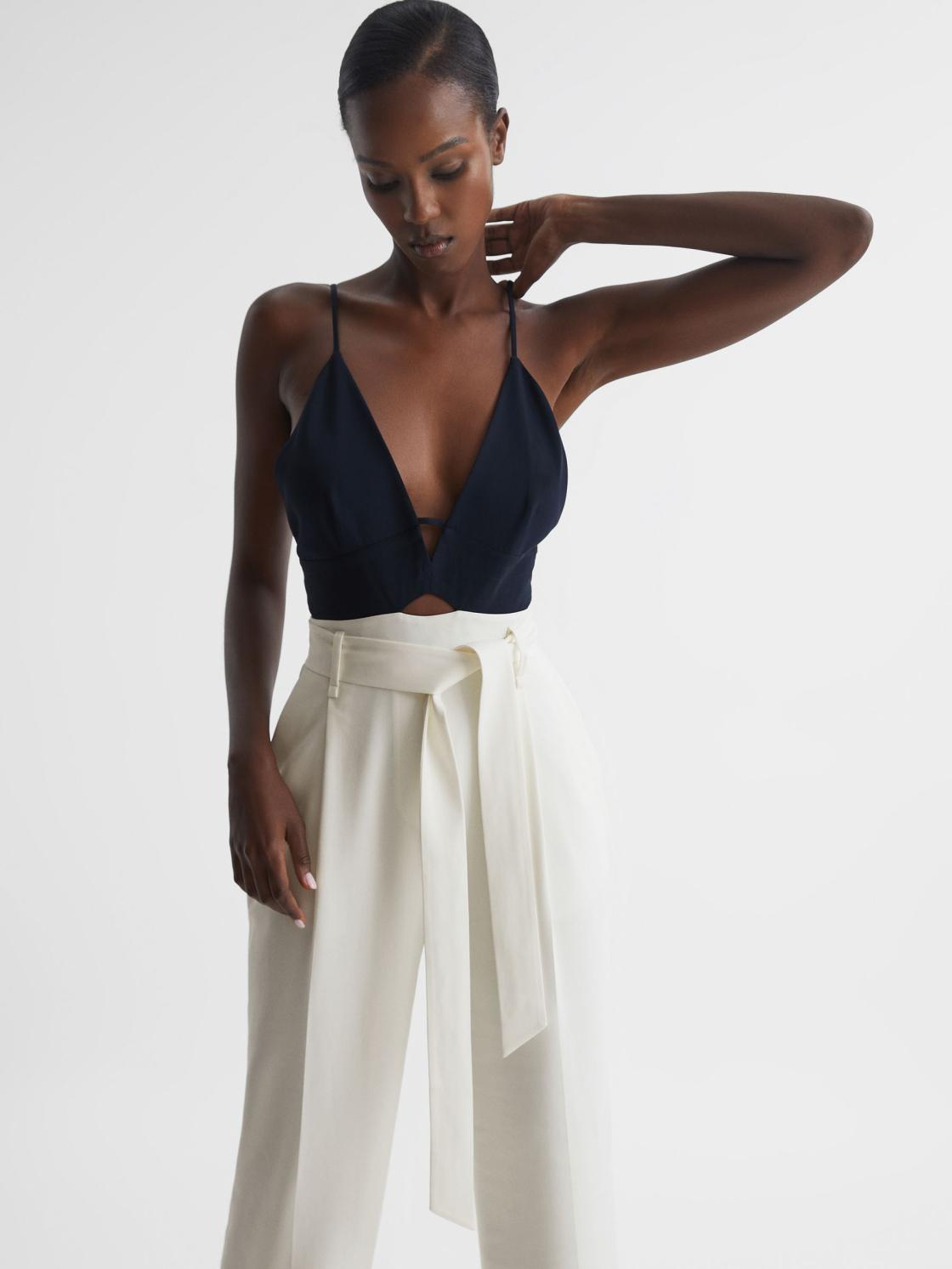 Reiss Jumpsuits | India Colourblock Jumpsuit Navy/white - Women