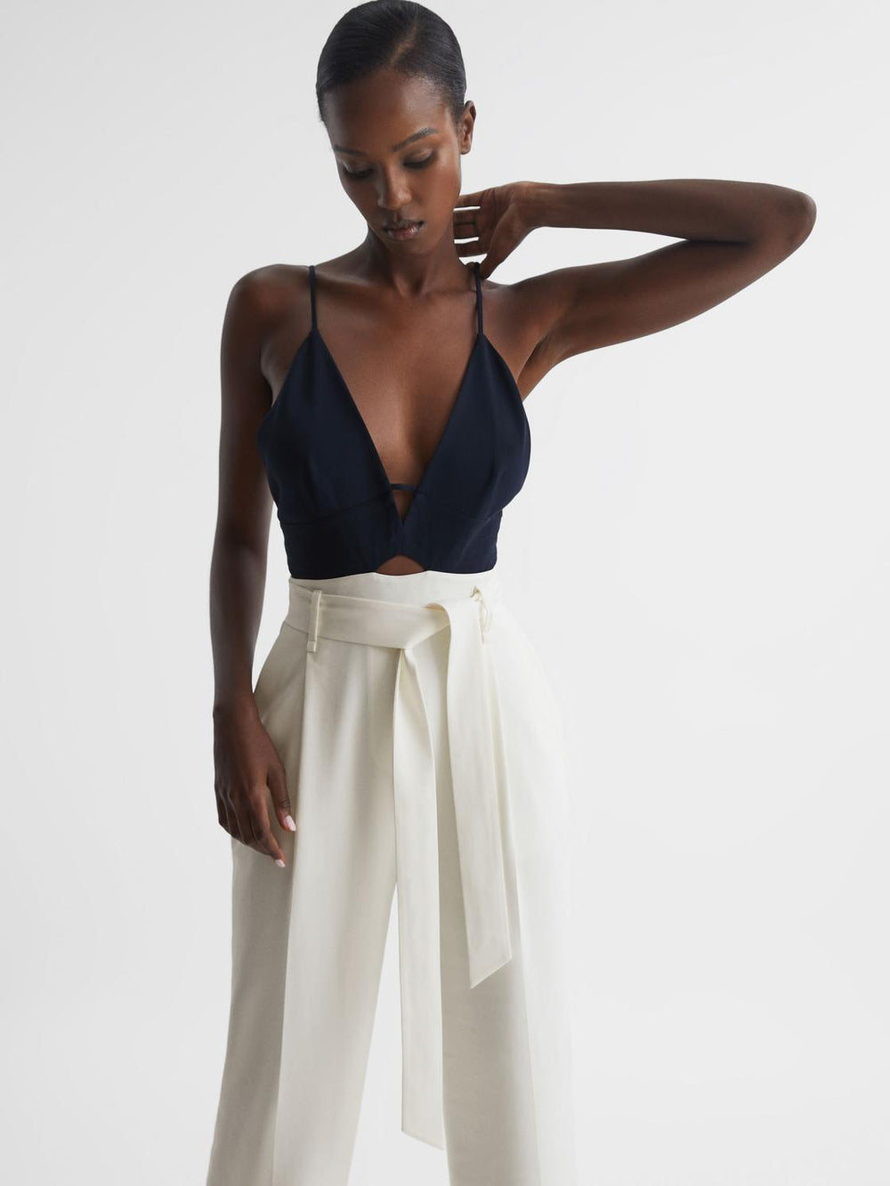 Reiss Jumpsuits | India Colourblock Jumpsuit Navy/white - Women
