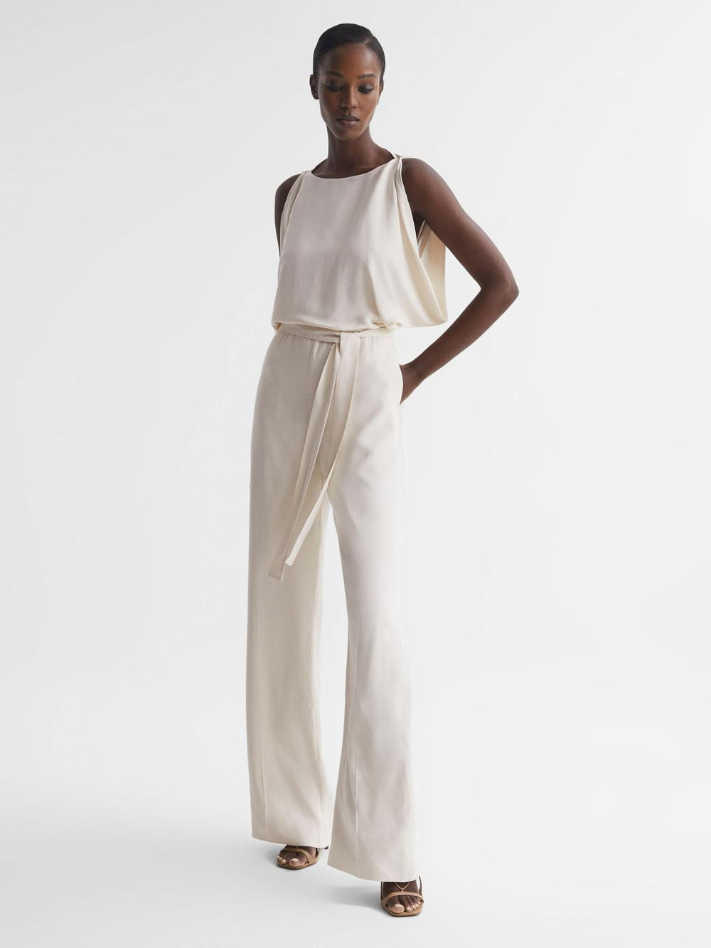 Reiss Jumpsuits | Koa Wide Leg Bridal Jumpsuit Ivory - Women
