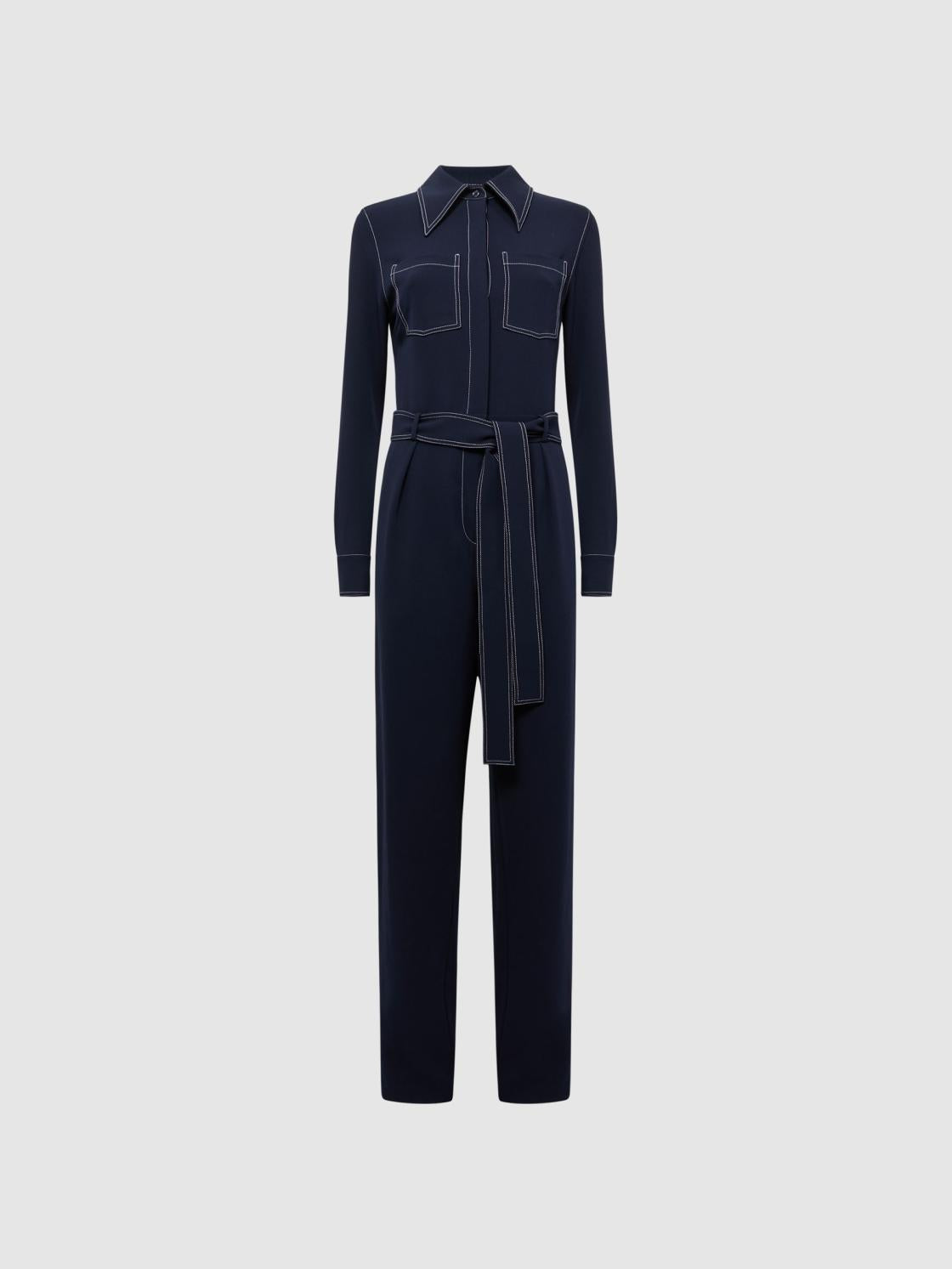 Reiss Jumpsuits | Lara Fitted Jumpsuit Navy - Women