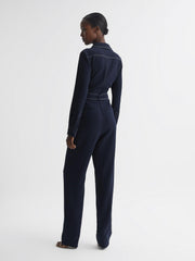 Reiss Jumpsuits | Lara Fitted Jumpsuit Navy - Women