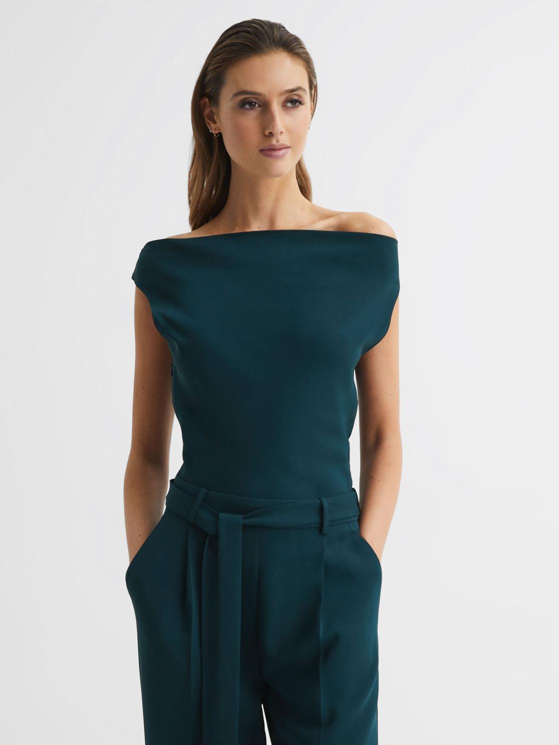 Reiss Jumpsuits | Maple Off-The-Shoulder Jumpsuit Teal - Women