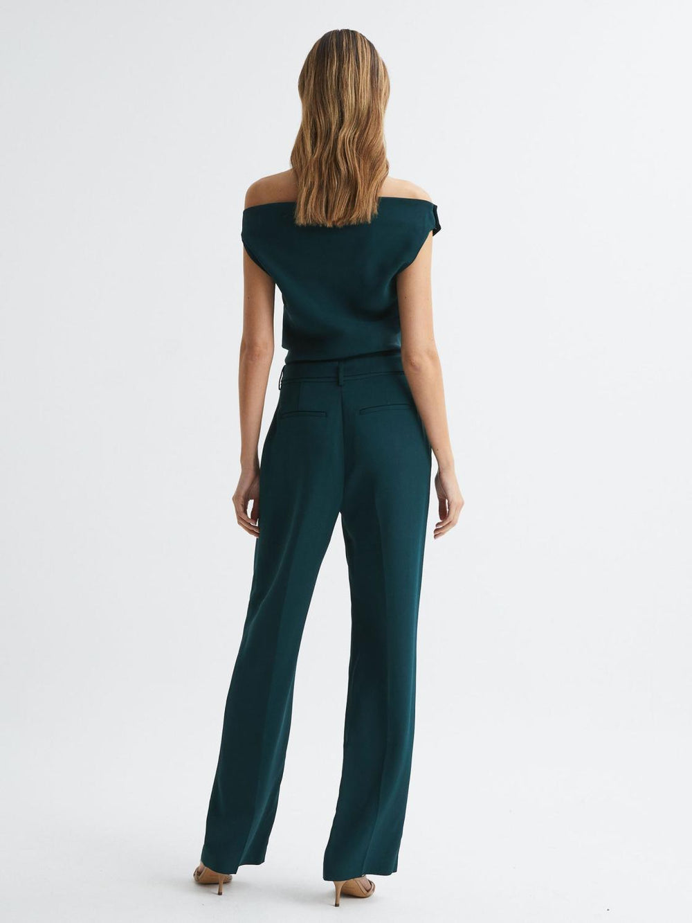 Reiss Jumpsuits | Maple Off-The-Shoulder Jumpsuit Teal - Women