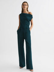 Reiss Jumpsuits | Maple Off-The-Shoulder Jumpsuit Teal - Women