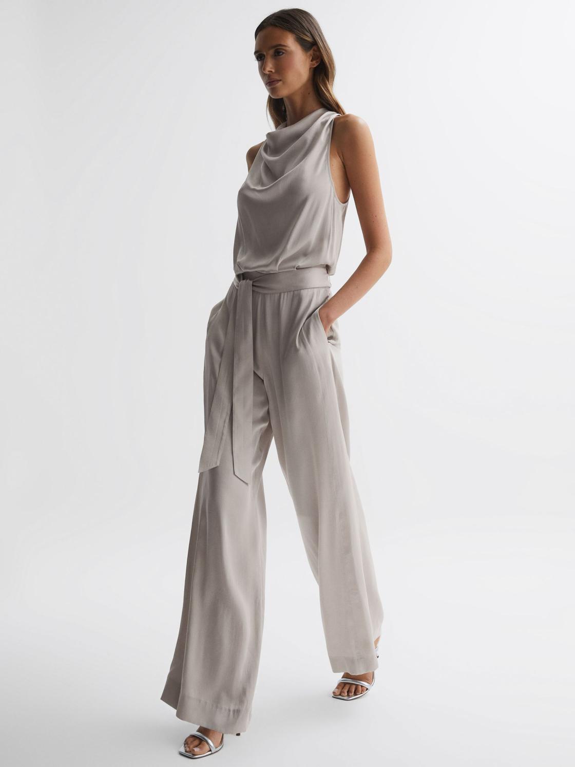 Reiss Jumpsuits | Rose Sleeveless Cowl Neck Jumpsuit Neutral - Women