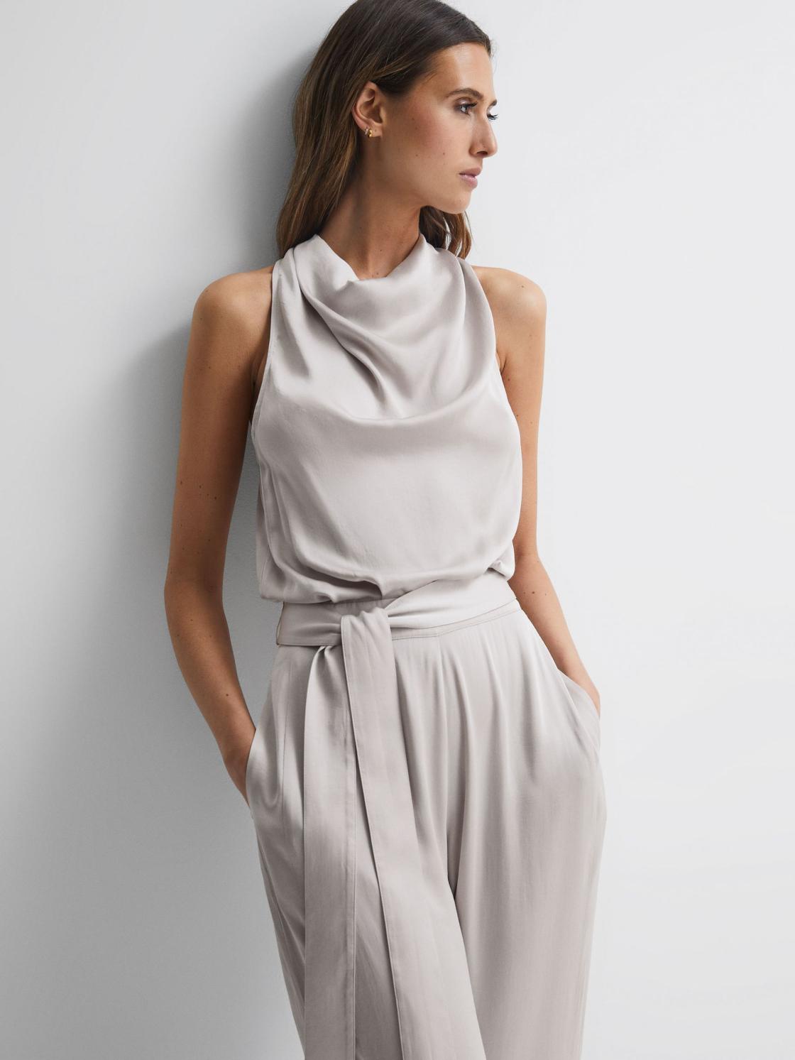 Reiss Jumpsuits | Rose Sleeveless Cowl Neck Jumpsuit Neutral - Women