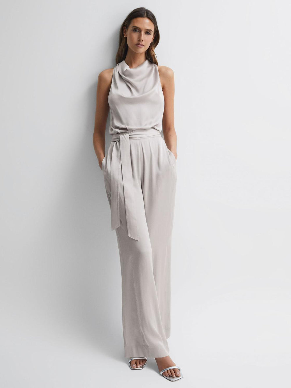 Reiss Jumpsuits | Rose Sleeveless Cowl Neck Jumpsuit Neutral - Women