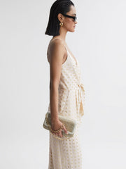 Reiss Jumpsuits | Scarlet Metallic Detail Jumpsuit Ivory - Women