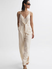 Reiss Jumpsuits | Scarlet Metallic Detail Jumpsuit Ivory - Women