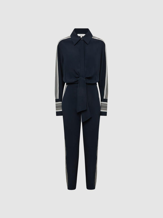 Reiss Jumpsuits | Selma Long Sleeve Jumpsuit Navy - Women
