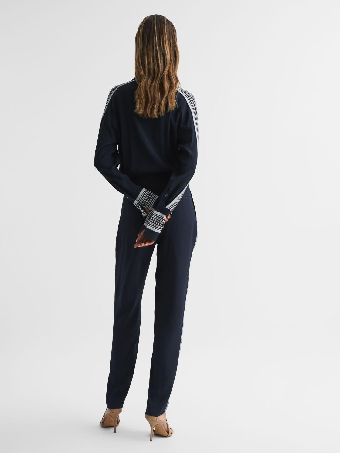 Reiss Jumpsuits | Selma Long Sleeve Jumpsuit Navy - Women