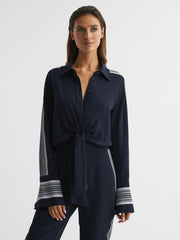 Reiss Jumpsuits | Selma Long Sleeve Jumpsuit Navy - Women