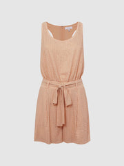 Reiss Jumpsuits | Serena Embellished Sleeveless Playsuit Nude - Women