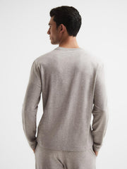 Reiss Knitwear | Adam Melange Crew Neck Jumper Taupe Melange - Men