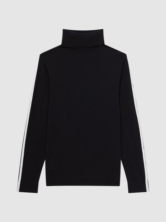 Reiss Knitwear | Aspen Long Sleeve Roll Neck Jumper Black - Men