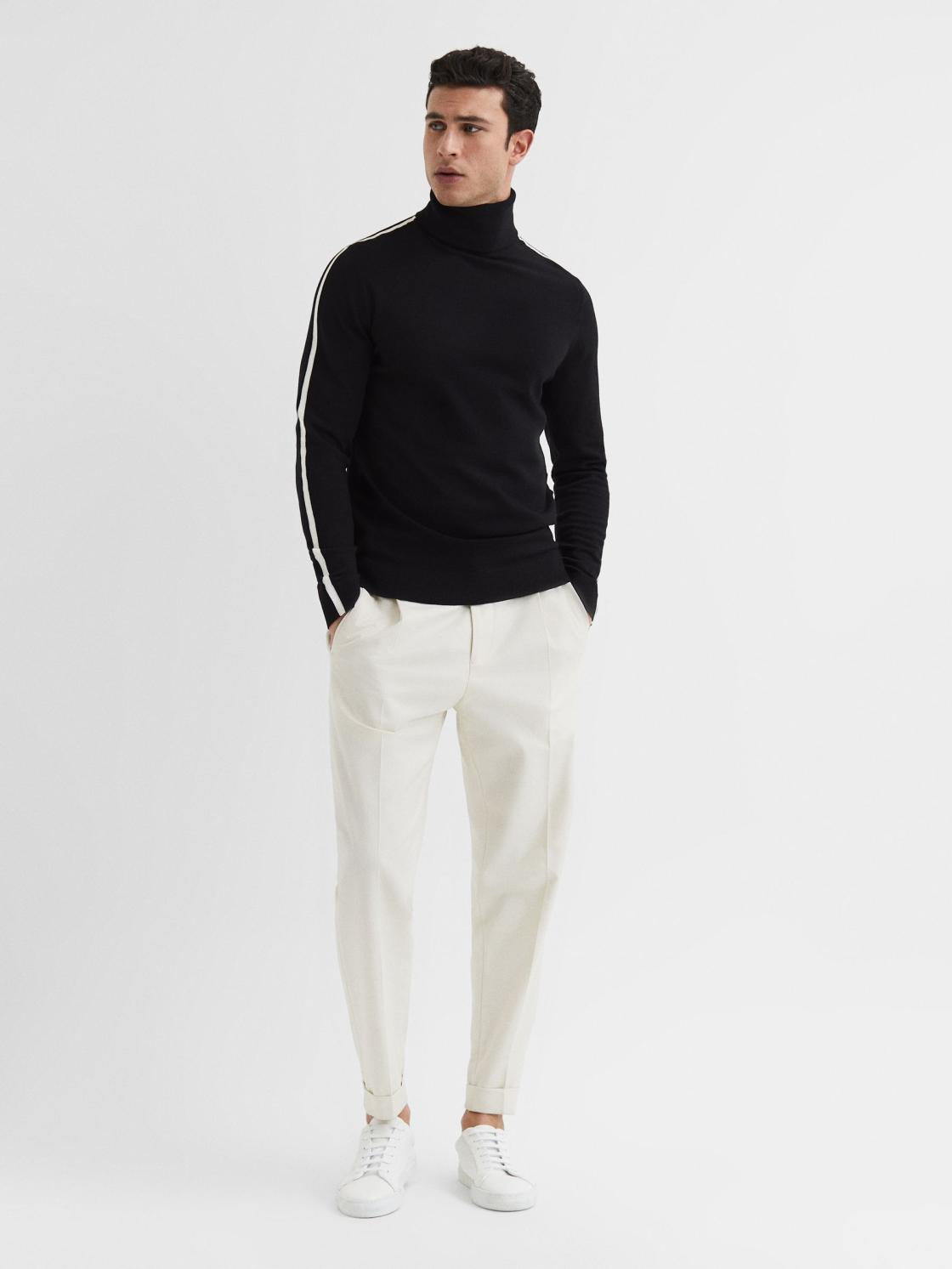 Reiss Knitwear | Aspen Long Sleeve Roll Neck Jumper Black - Men