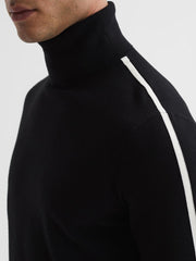 Reiss Knitwear | Aspen Long Sleeve Roll Neck Jumper Black - Men