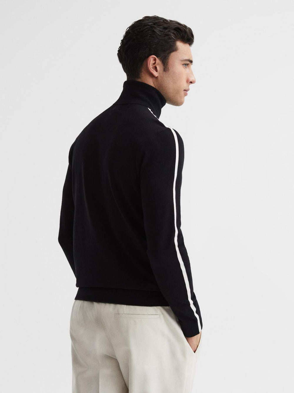 Reiss Knitwear | Aspen Long Sleeve Roll Neck Jumper Black - Men