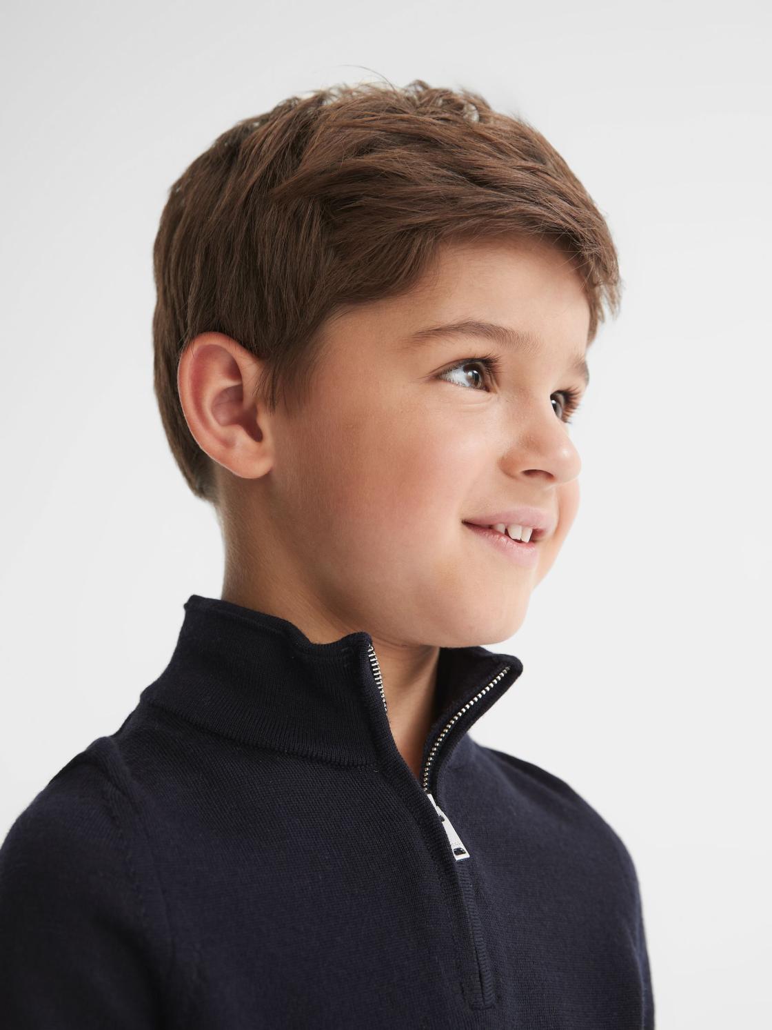 Reiss Knitwear | Blackhall Junior Zip Up Knitted Jumper Navy - Children