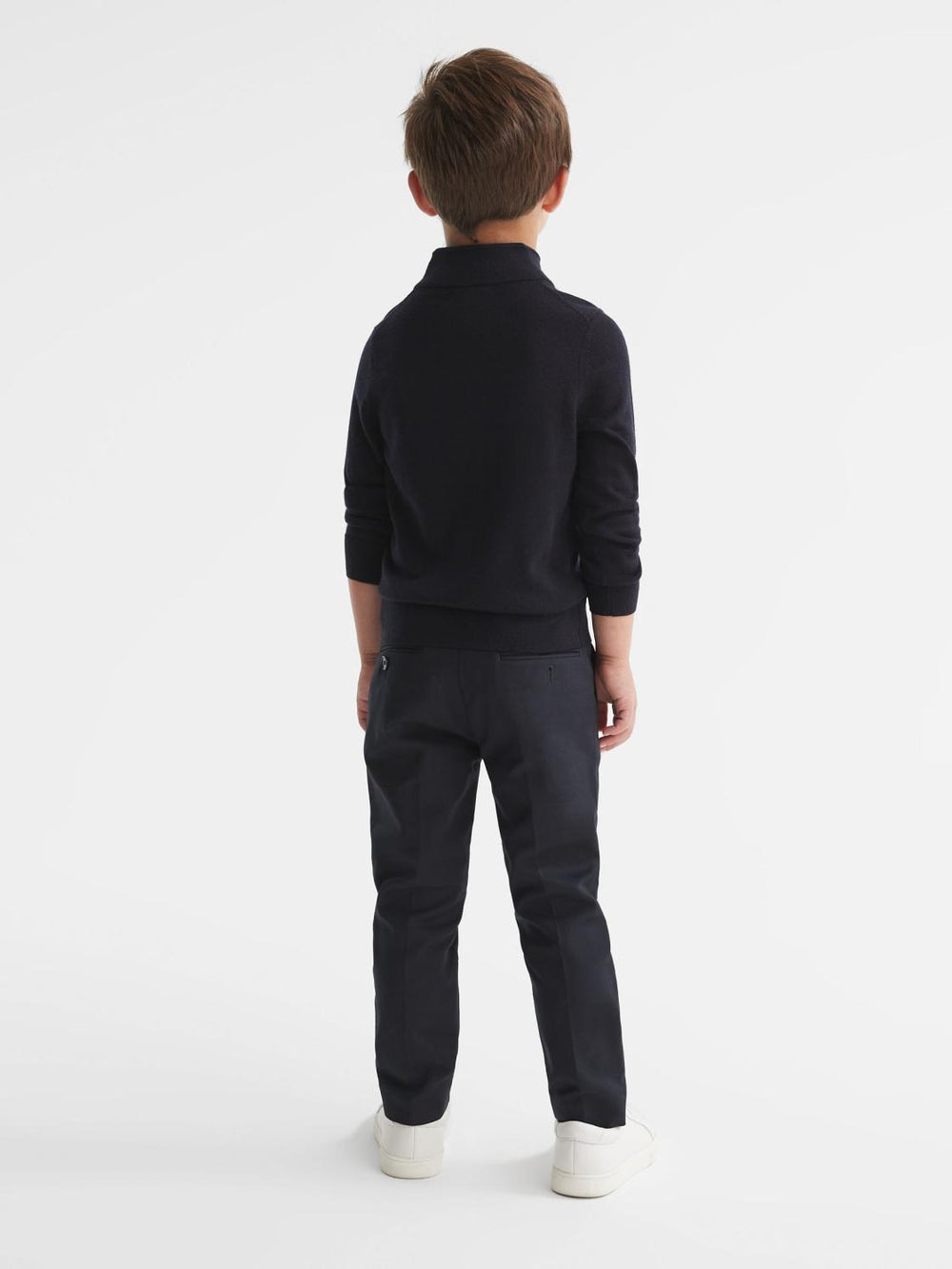 Reiss Knitwear | Blackhall Junior Zip Up Knitted Jumper Navy - Children