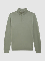 Reiss Knitwear | Blackhall Merino Wool Zip Neck Jumper Black - Men
