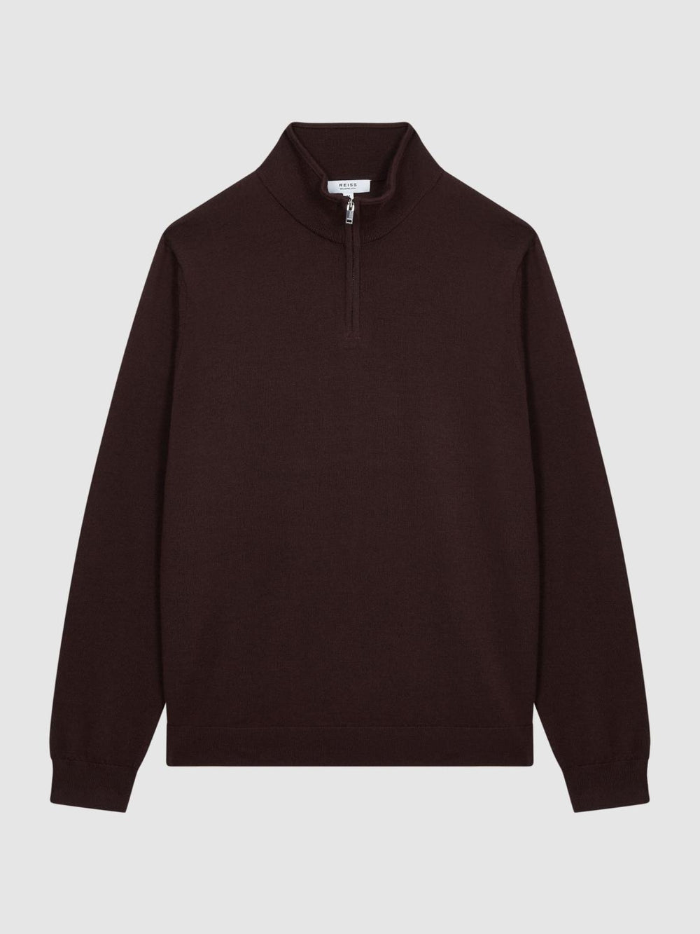 Reiss Knitwear | Blackhall Merino Wool Zip Neck Jumper Black - Men