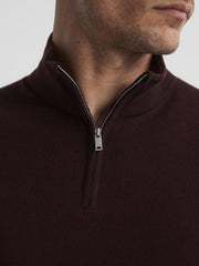Reiss Knitwear | Blackhall Merino Wool Zip Neck Jumper Black - Men