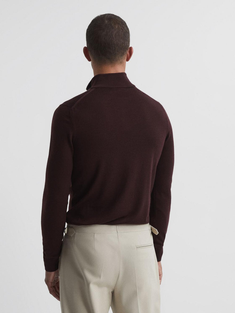 Reiss Knitwear | Blackhall Merino Wool Zip Neck Jumper Black - Men