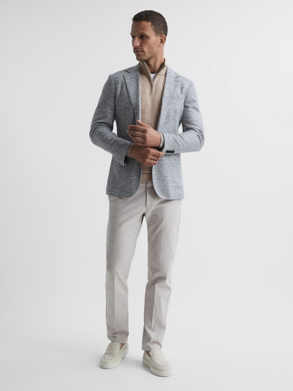 Reiss Knitwear | Blackhall Merino Wool Zip Neck Jumper Black - Men